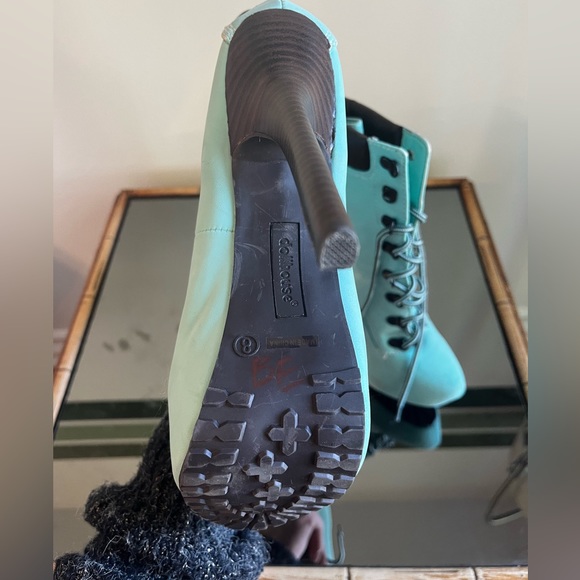 DOLLHOUSE Blue Combat Boot Style High Heels - Picture 4 of 5